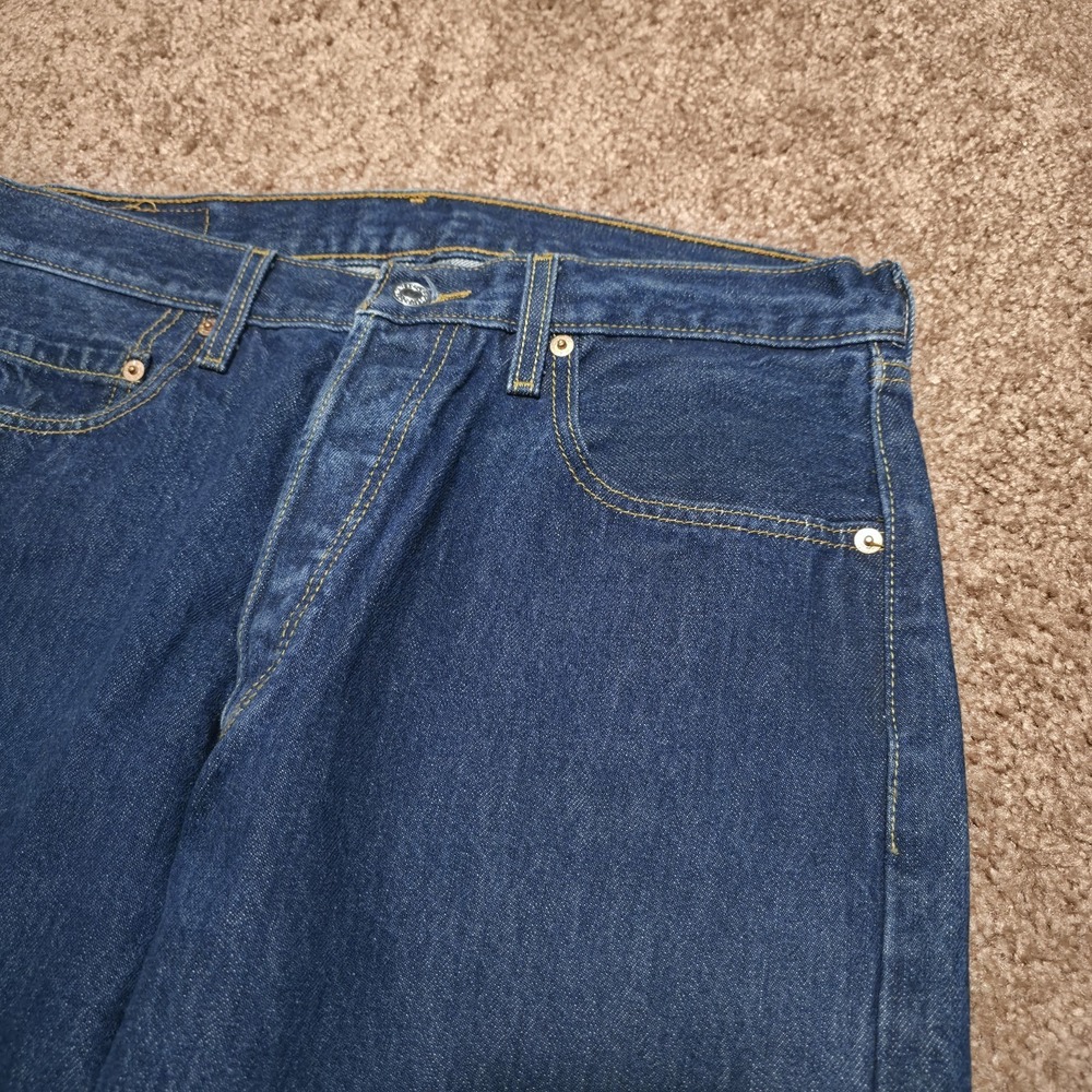 Vintage Levi's 501 Jeans Men's 34 x 34 *Fits 32 x 33 Button Fly Dark Wash Pants - Picture 2 of 7